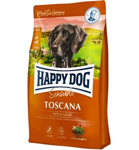 Happy Dog Toscana сухий корм для кастрованих собак та собак з надмірною вагою (качка, лосось), 4 кг