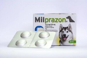 Милпразон 12,5 мг (Milprazon) для собак от 5 кг (Blister 4 таблетки) Krka