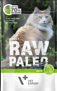 Вологий корм для котів Vet Expert Raw Paleo Adult Cat Game з дичиною 100г