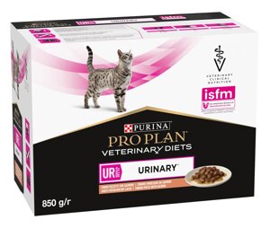 Упаковка Purina Pro Plan Veterinary Diets Urinary для котів розчинення струвітних каменів з лососем 10 x 85 г
