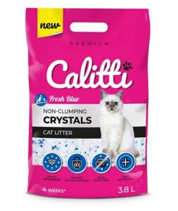 Силікагелевий наповнювач для котячого туалету Calitti Crystals 3.8 л Fresh blue