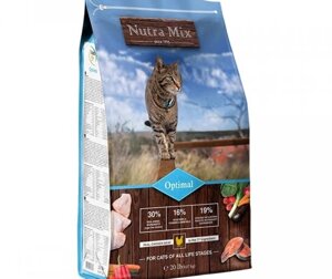 Сухий корм "Nutra Mix Cat Optimal" для котів усіх порід, курка, рис, морепродукти, 9.07 кг