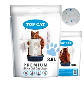 Силикагелевый наполнитель TOP CAT Premium 3,8 литра для кошачьего туалета