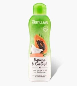 TropiClean Papaya Plus 2 in 1 - шампунь-кондиціонер Тропіклін Папайя 355 мл (202504)