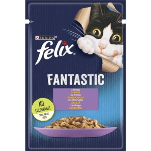 Вологий корм Фелікс Felix Fantastic консерви для кішок з ягням в желе 85 г, Purina