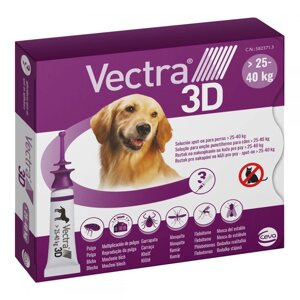 Vectra 3D (Вектра 3D) для Собак вагою 25 - 40 кг (1 піпетка 4,7 мл) Ceva Франція