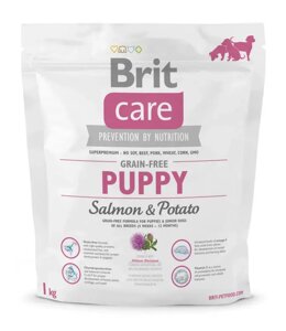 Сухий корм для цуценят Бріт Brit Care GF Puppy Salmon&Potato, 1 кг