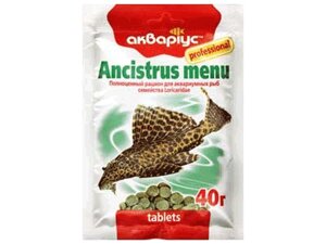 Корм для риб Акваріус меню для анциструсов таблетки 40г