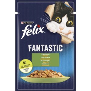 Вологий корм Фелікс Felix Fantastic консерви для кішок з кроликом в желе 85 г