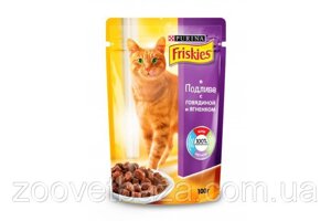 Корм для котів Friskies (Фрискис) в підливі з яловичиною та ягням 85 г