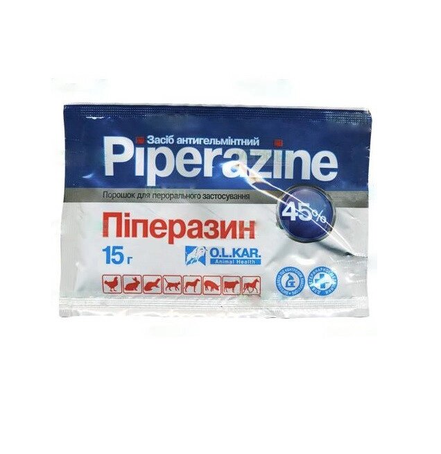 Піперазин 45% порошок 15 г O. L.KAR від компанії ZooVet - Інтернет зоомагазин самих низьких цін - фото 1