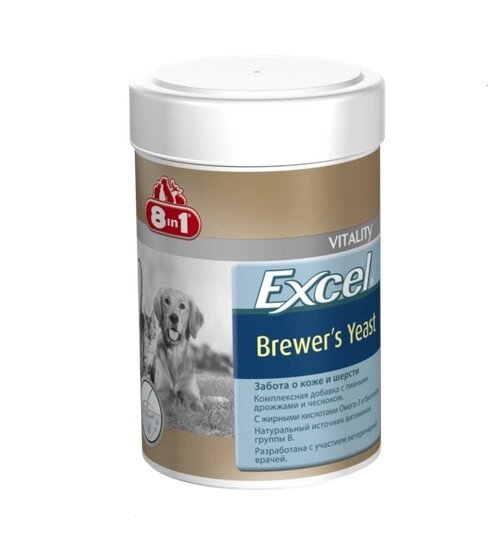 Пивні дріжджі 8 in 1 Excel Brewers Yeast для кішок і собак таблетки 1430 шт від компанії ZooVet - Інтернет зоомагазин самих низьких цін - фото 1