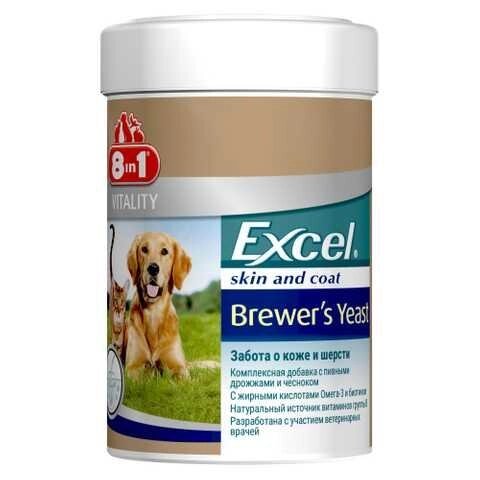Пивні дріжджі 8in1 Excel Brewers Yeast для кішок і собак 140 таблеток (для шкіри і шерсті) від компанії ZooVet - Інтернет зоомагазин самих низьких цін - фото 1