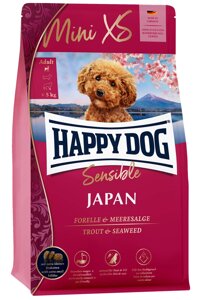 Повнораційний корм Happy Dog Mini XS Japan для дрібних та дуже дрібних порід собак (курка/форель) 1.3 кг