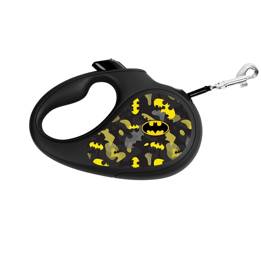 Повідець-рулетка для собак WAUDOG R-leash, малюнок "Бетмен Візерунок", M, до 25 кг, 5 м, світловідбивна стрічка від компанії ZooVet - Інтернет зоомагазин самих низьких цін - фото 1