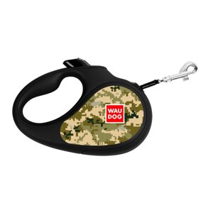 Повідець-рулетка для собак WAUDOG R-leash, малюнок "Мілітарі", L, до 50 кг, 5 м, світловідбивна стрічка