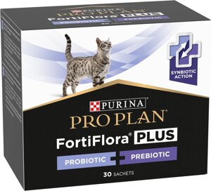 Пробіотик з пребіотиком Purina Pro Plan FortiFlora Plus для дорослих котів/кошенят для підтримки міклофлори 30 шт по