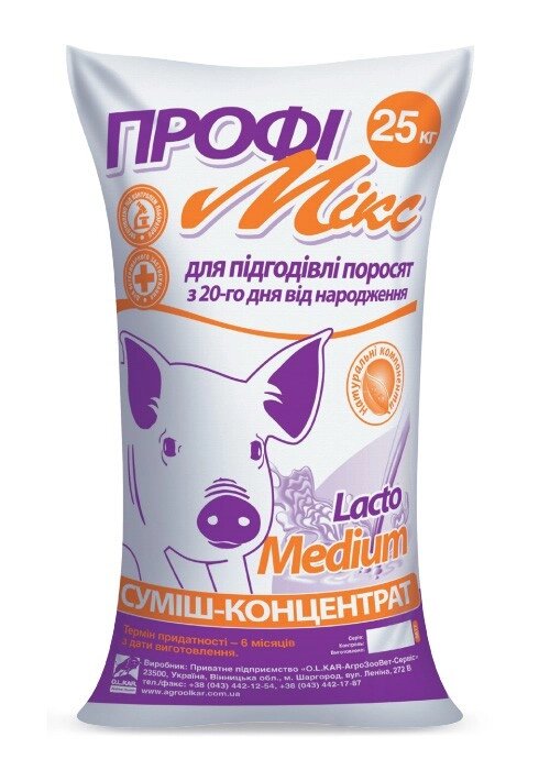 ПрофиМилк Лакто Медіум для поросят від 20 днів (замінник молока для поросят), 25 кг від компанії ZooVet - Інтернет зоомагазин самих низьких цін - фото 1