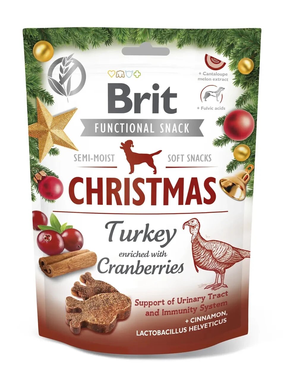 Різдвяні ласощі для собак Brit Care Dog Functional Snack індичка з журавлиною 150 г від компанії ZooVet - Інтернет зоомагазин самих низьких цін - фото 1