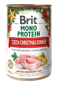 Різдвяні консерви для собак Бріт Brit Care Dog короп і картопляний салат 400 г
