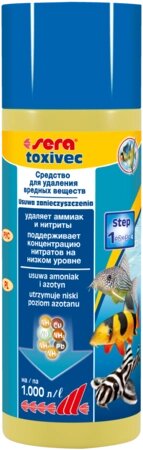 Sera токсивек (sera toxivec) Перша допомога в акваріумах (250 мл на 1000 л води) від компанії ZooVet - Інтернет зоомагазин самих низьких цін - фото 1