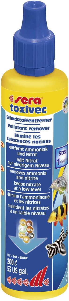Sera токсивек (sera toxivec) Перша допомога в акваріумах (50 мл на 200 л води) від компанії ZooVet - Інтернет зоомагазин самих низьких цін - фото 1