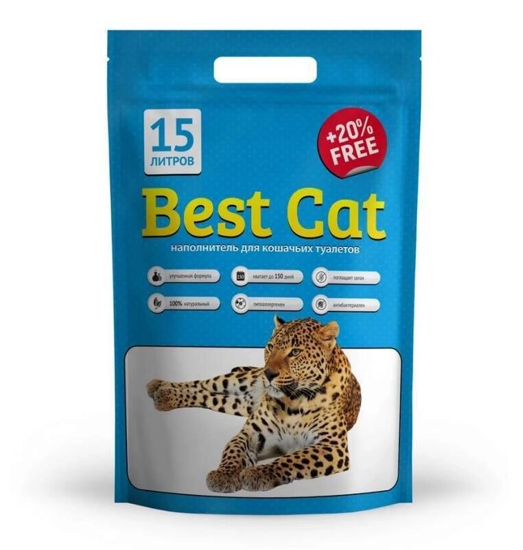 Силикагелевий наповнювач Best Cat Blue 15 літрів від компанії ZooVet - Інтернет зоомагазин самих низьких цін - фото 1