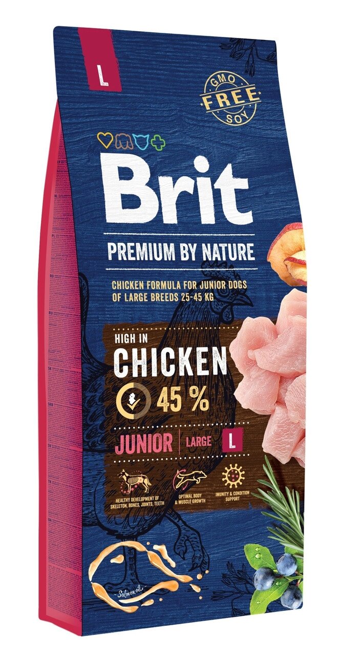 Сухий корм Бріт Brit Premium Junior L для цуценят і молодих собак великих порід, 15 кг від компанії ZooVet - Інтернет зоомагазин самих низьких цін - фото 1