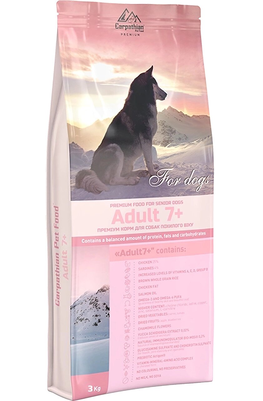 Сухий корм Carpathian Pet Food Adult 7+ для собак старше 7 років, 3 кг від компанії ZooVet - Інтернет зоомагазин самих низьких цін - фото 1