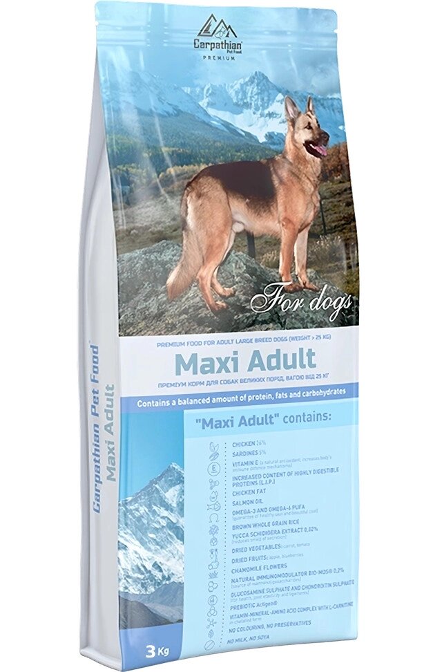 Сухий корм Carpathian Pet Food Maxi Adult для дорослих собак великих порід від 25 кг, 3 кг від компанії ZooVet - Інтернет зоомагазин самих низьких цін - фото 1