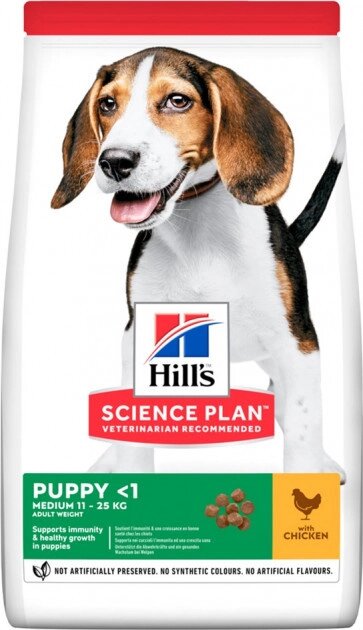 Сухий корм для цуценят середніх порід hill's Science Plan Puppy Medium з куркою (0,8 кг) від компанії ZooVet - Інтернет зоомагазин самих низьких цін - фото 1