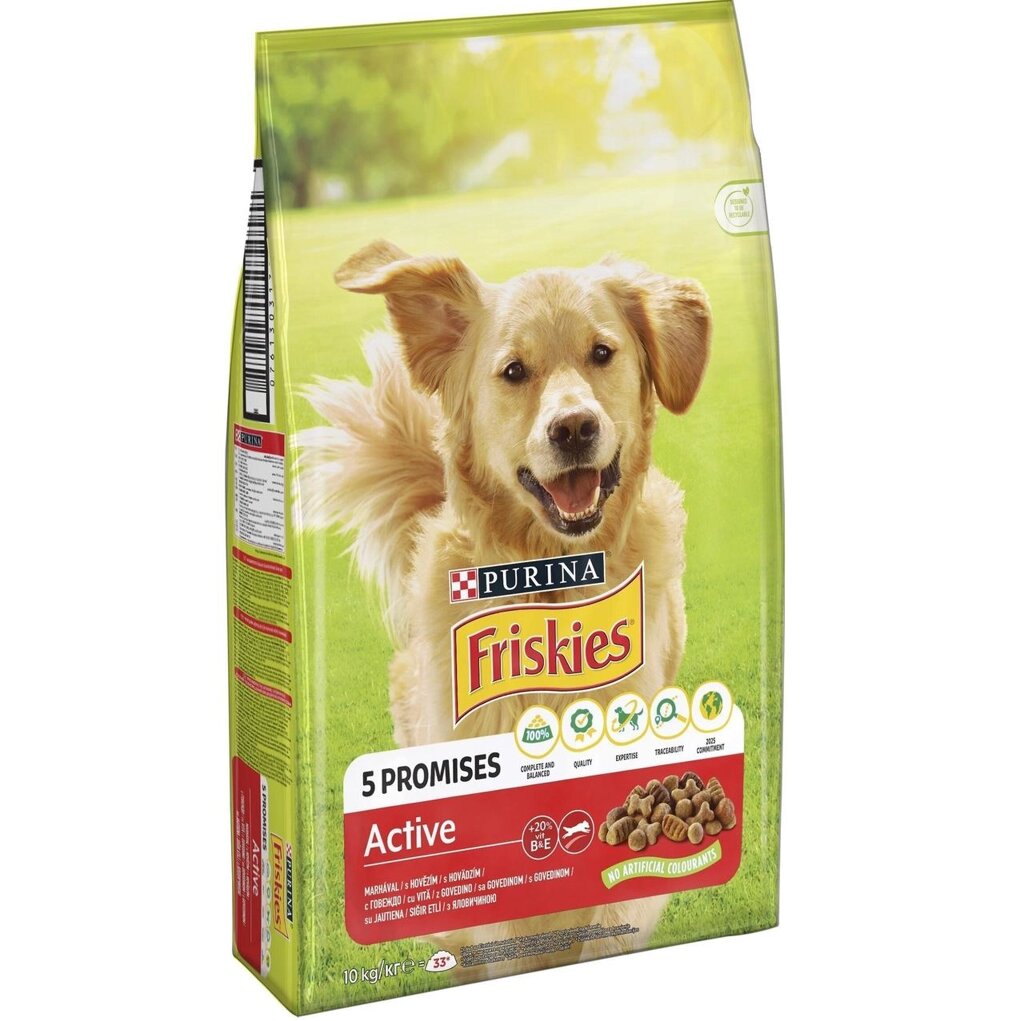 Сухий корм для дорослих активних собак Фріскіс Friskies Active з яловичиною 10 кг від компанії ZooVet - Інтернет зоомагазин самих низьких цін - фото 1