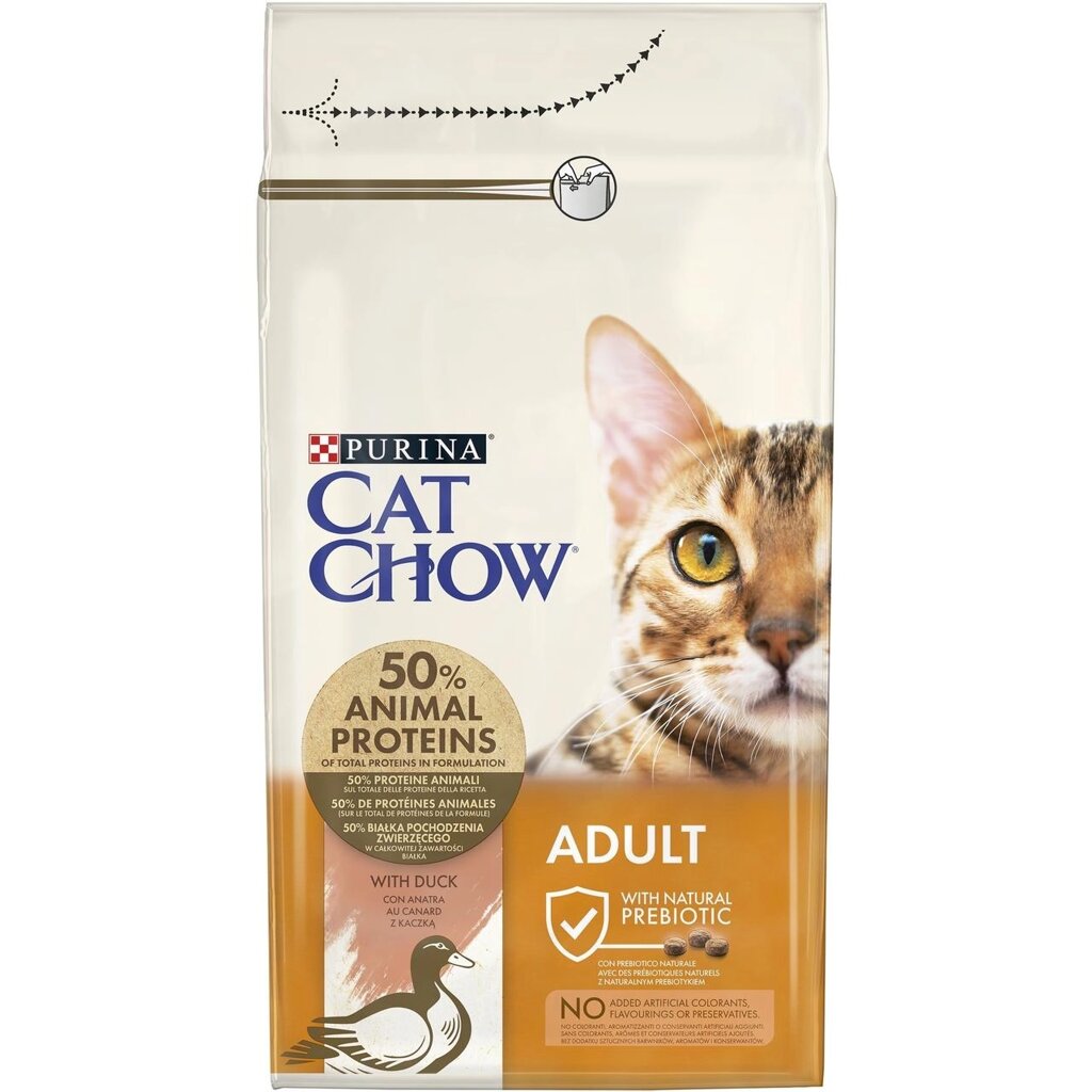 Сухий корм для дорослих котів Cat Chow Adult з качкою 1.5 кг від компанії ZooVet - Інтернет зоомагазин самих низьких цін - фото 1