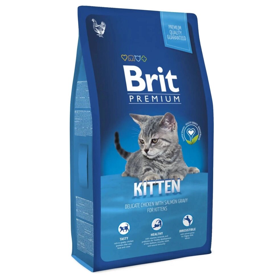 Сухий корм для кошенят Бріт Brit Premium Cat Kitten (курка) 8 кг від компанії ZooVet - Інтернет зоомагазин самих низьких цін - фото 1