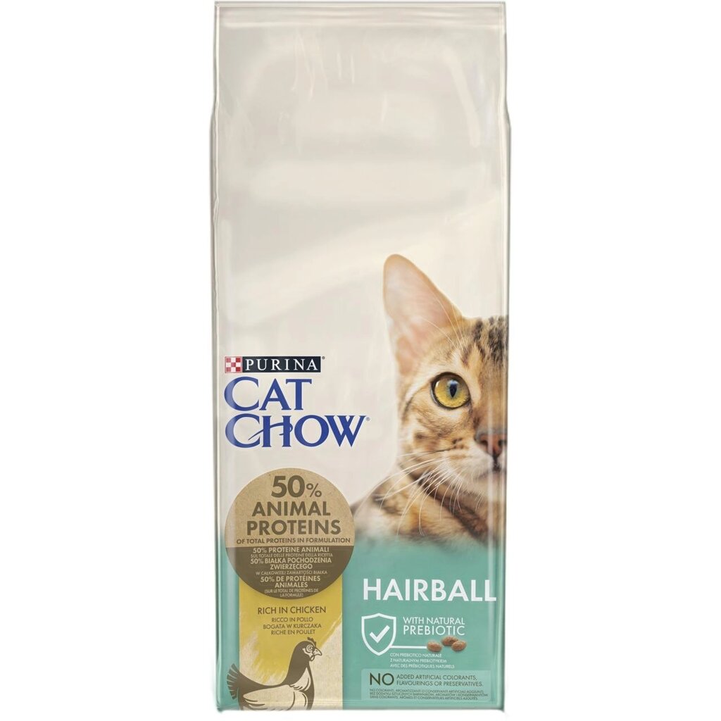 Сухий корм для котів Cat Chow Hairball проти утворення волосяних кульок з куркою 15 кг від компанії ZooVet - Інтернет зоомагазин самих низьких цін - фото 1