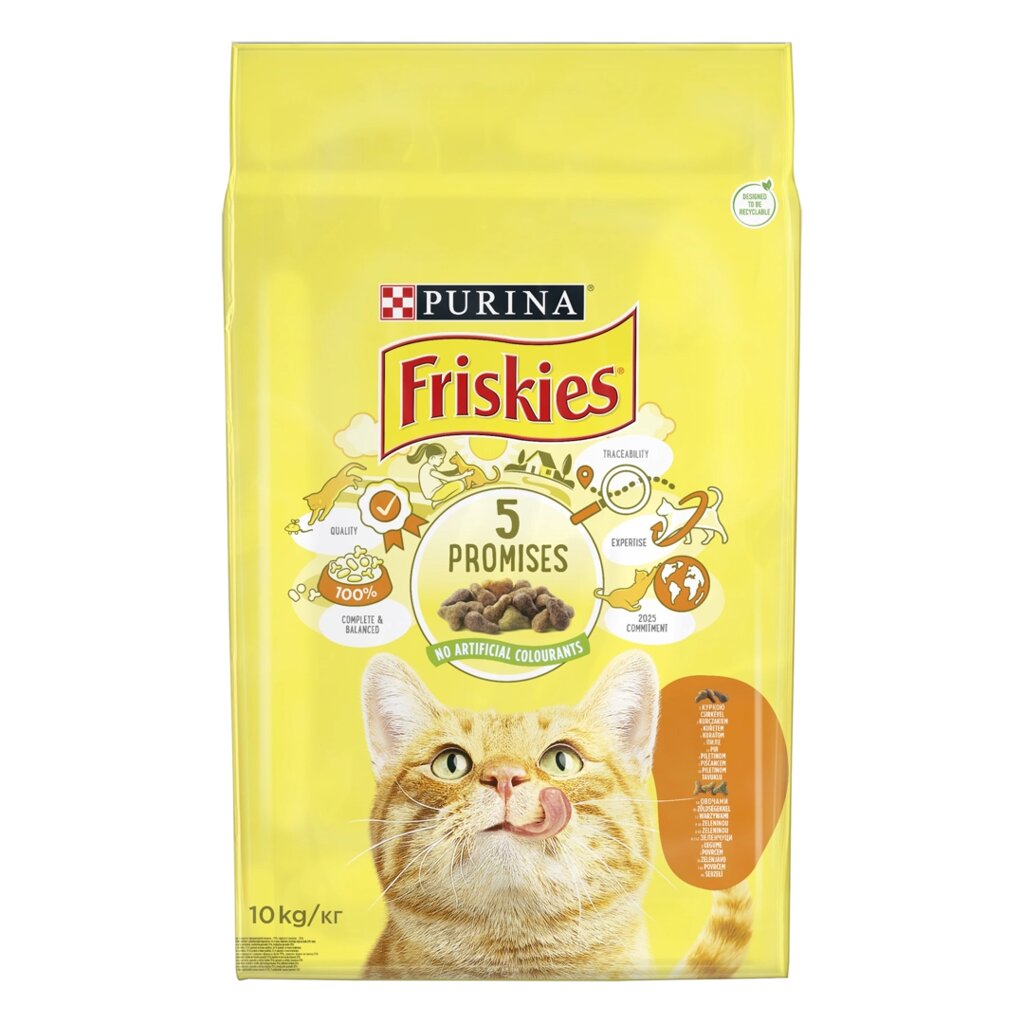 Сухий корм Фріскіс Friskies для котів з куркою та овочами 10 кг від компанії ZooVet - Інтернет зоомагазин самих низьких цін - фото 1