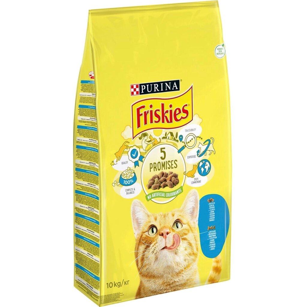Сухий корм Фріскіс Friskies для котів з лососем та овочами 10 кг від компанії ZooVet - Інтернет зоомагазин самих низьких цін - фото 1