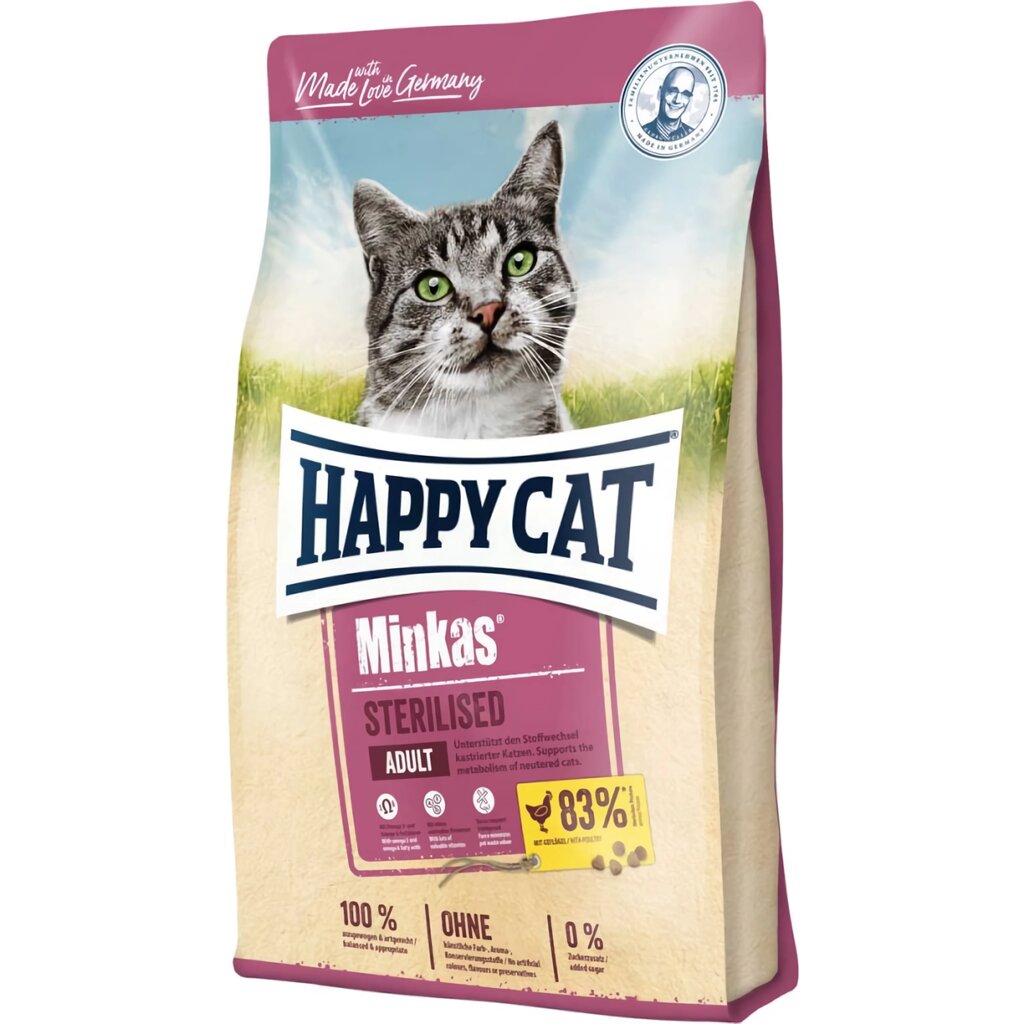 Сухий корм Happy Cat Minkas Sterilised для стерилізованих кішок з птицею, 1.5 кг від компанії ZooVet - Інтернет зоомагазин самих низьких цін - фото 1