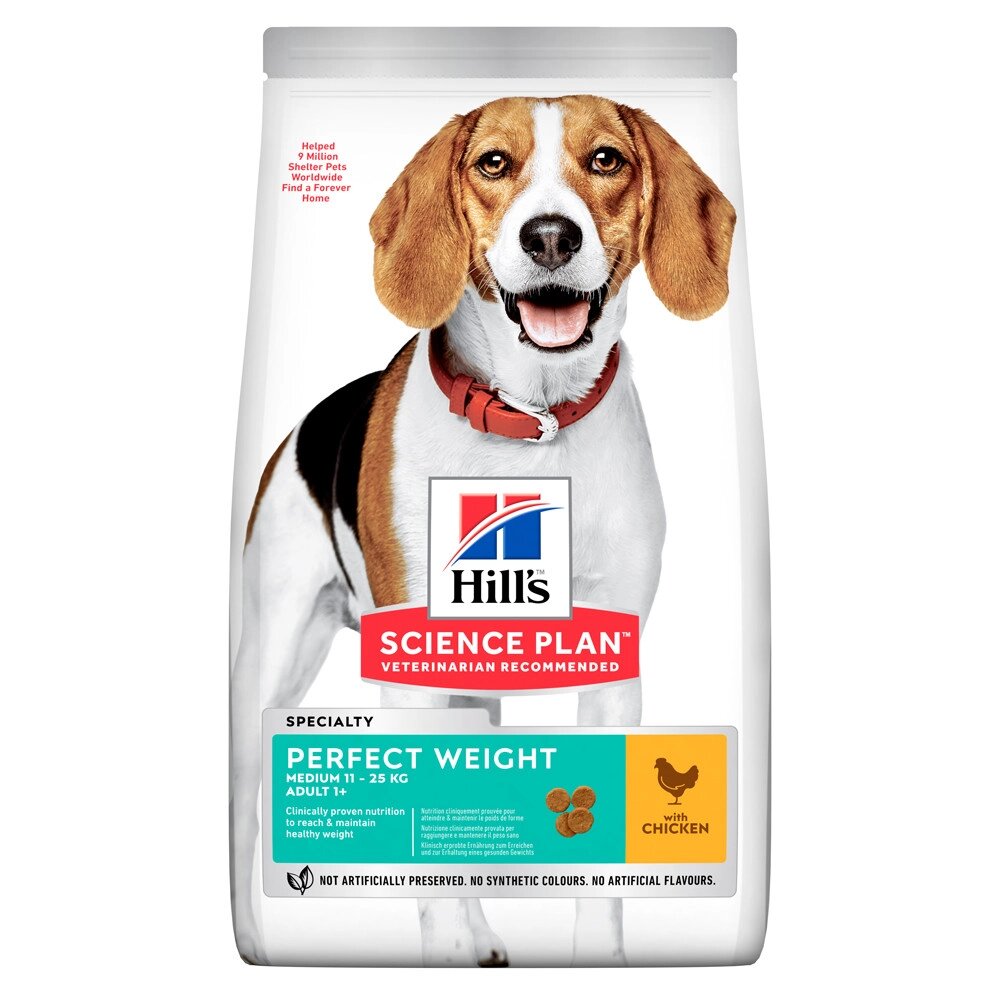 Сухий корм Хіллс Hills SP Perfect Weight для собак середніх порід схильних до ожиріння 2 кг від компанії ZooVet - Інтернет зоомагазин самих низьких цін - фото 1