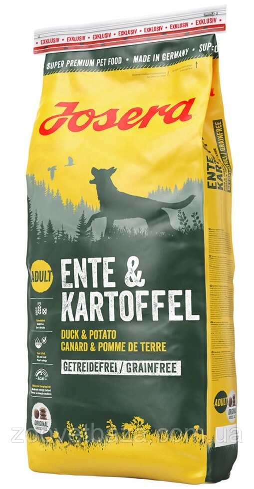 Сухий корм Josera Ente & Kartoffel (Йозера Качка і Картопля) без злаків для дорослих собак 15 кг від компанії ZooVet - Інтернет зоомагазин самих низьких цін - фото 1