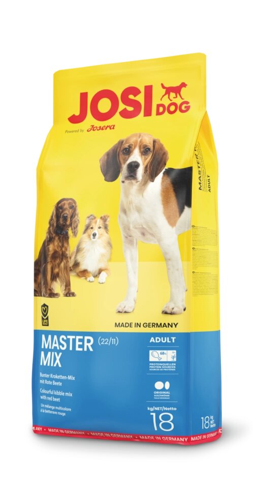 Сухий корм Josera JosiDog Master Mix (ЙозіДог Мастер Мікс) корм для собак мікс різнокольорових крокет, 18 кг від компанії ZooVet - Інтернет зоомагазин самих низьких цін - фото 1