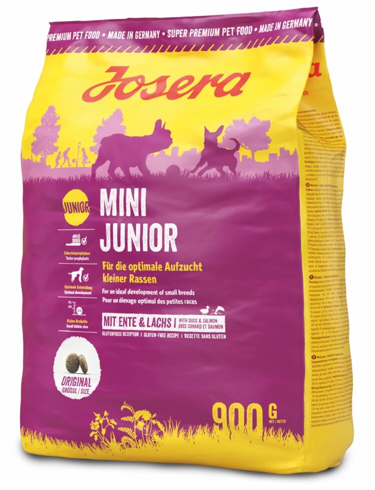 Сухий корм Josera MiniJunior (Junior/Adult Mini) для цуценят і дорослих собак дрібних порід, 900 г від компанії ZooVet - Інтернет зоомагазин самих низьких цін - фото 1