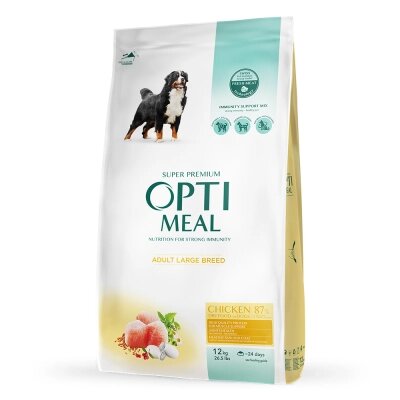 Сухий корм Optimeal з куркою для дорослих собак великих порід 12 кг від компанії ZooVet - Інтернет зоомагазин самих низьких цін - фото 1