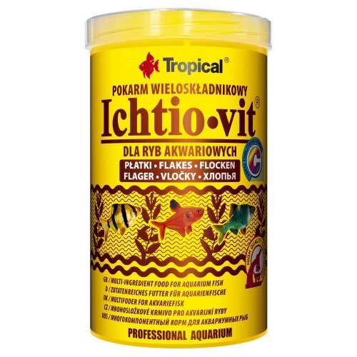 Сухий корм Tropical Ichtio-Vit для всіх акваріумних риб, 120 г (пластівці) від компанії ZooVet - Інтернет зоомагазин самих низьких цін - фото 1