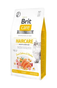 Сухий корм Бріт Brit Care Cat GF Haircare Healthy&Shiny Coat з лососем і куркою, 2 кг