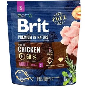 Сухий корм Бріт Brit Premium Adult S для дорослих собак дрібних порід, 1 кг