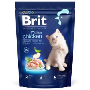 Сухий корм Бріт Brit Premium by Nature Cat Kitten з куркою для кошенят і годуючих кішок, 300 г