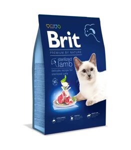 Сухий корм Брит Brit Premium by Nature Cat Sterilized Lamb з ягнятком для котів, 8 кг