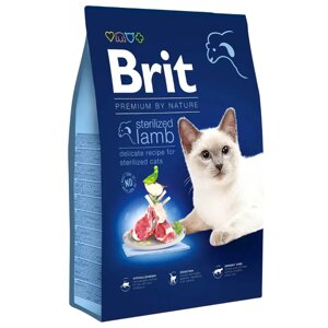Сухий корм Бріт Brit Premium by Nature Cat Sterilized Lamb з ягням для стерелізованих котів, 1.5 кг