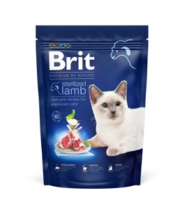 Сухий корм Бріт Brit Premium by Nature Cat Sterilized Lamb з ягням для стерелізованих котів, 300 г